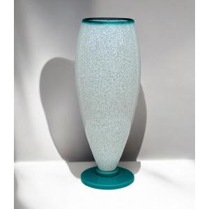 Large Vase In Pate De Glass In The Style Of "schneider" From The 70s