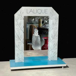 Old Lalique Brand Store Display In Plexiglas And Mirror