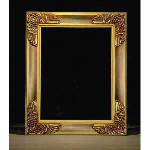 1930s Art Deco Wood And Stucco Painting Frame 27.5cm X 21.3cm