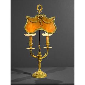 19th Century Lamp With A Chiseled And Gilded Bronze Screen In The Louis XV Style