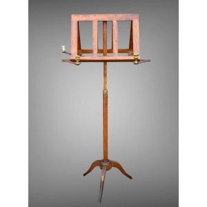 19th Century Walnut Music Stand/duet Stand