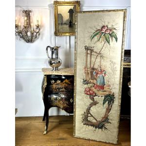 Large Watercolor Late 18th/early 19th Century In Chinese Paper On Rice Paper (reframed)