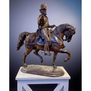 Large Bronze Equestrian Statue Of William I / Signed Ae Comte Nieuwerkerke 1848 