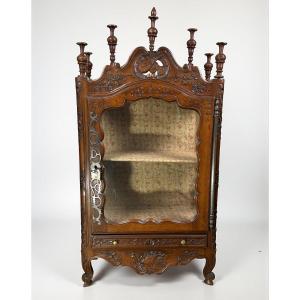 Small 16th-century Provençal Walnut Display Cabinet In The Louis XV Style