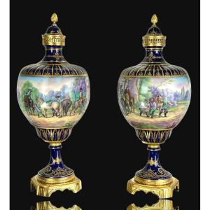 Large Pair Of Sèvres Porcelain Vases