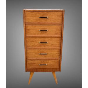 Scandinavian Style Chiffonier / Semainier From The 50's / 60's In Light Wood