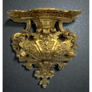XVIIIth Century Regence Applique Console In Gilded Sculptted Wood