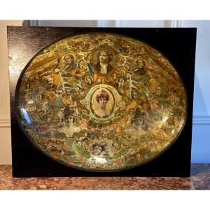 Fixed Under Oval And Domed Glass With Cigar Rings Decor Napoleon III Period