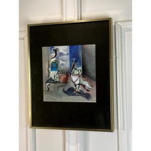 Siiri Spronken (dutch Painter) Painting On Paper Under Framed Glass