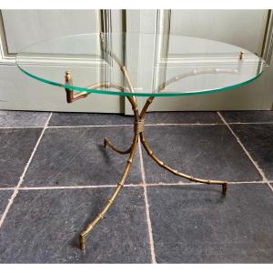 Maison Baguès Faux Bamboo Bronze Gueridon