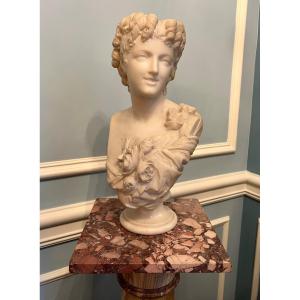 Auguste Clésinger, Carrara Marble Bust Of The Lady Of The Roses 