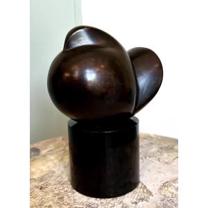 Ferdinand Parpan, Bronze Pigeon On Round Black Marble Base