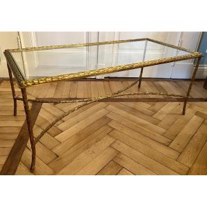 Maison Charles, Gilded Bronze Low Table / Coffee Table, “palmier” Design