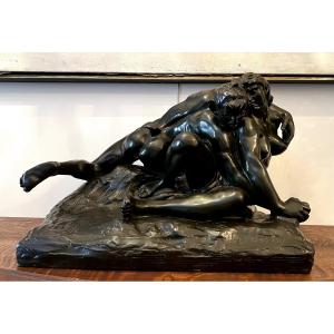 Jef Lambeaux, Le Faune Mordue, Large Mythological Bronze