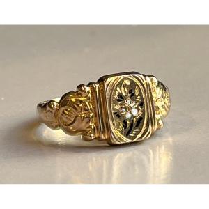 Gold Ring, Enamel Decoration. Savoie, 19th Century