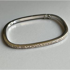Gold Bracelet, Rectangular Shape And Diamonds. 20th Century