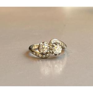 Antique "you And Me" Diamond Ring.