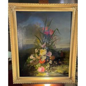 Pair Of Still Lifes, Lyonnaise School Around 1840.