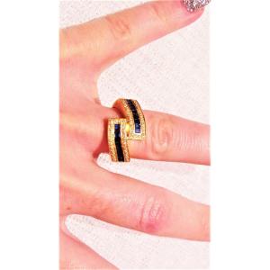 Ring -gold -sapphires & Diamonds -xx°