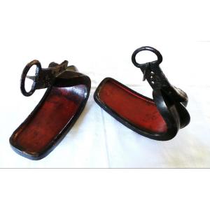 Japan - "abumi" Samurai Stirrups - Edo Period (1603 - 1868) - XVII° - XVIII°