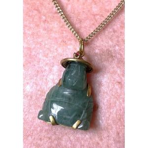 Nephrite Jade Buddha Pendant - Circa 1970 