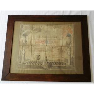 1st Empire - Diploma Military Lodge St-jean - 33° Line Infantry Regiment - 1813 - 19th Century