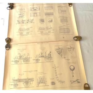 Two Sectional Plans Of The Polytechnic School - Military Aerostation - Troop Transport