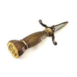 "restoration" Period Dagger, Ornamented And Coded - 19th Century