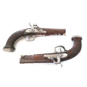 Pair Of Pistols - 2nd Empire - Plate Signed "ternac" - 19th