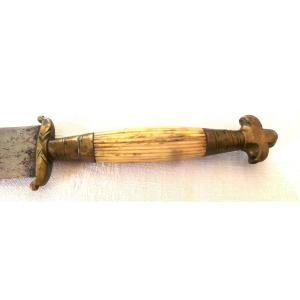 Dagger With Fluted Fuse And Engraved Blade - Sf - 19th C.