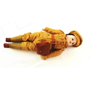 Ww1 Military Doll - 14/18 - Porcelain Head - " Montreuil France Dl " - XX°