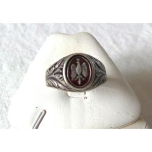 Ww2 - Polish Patriot Officer's Ring - 800 Silver - 20th Century