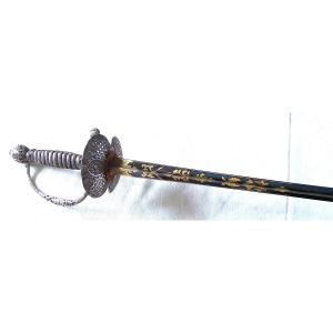 Sword With Silver Hilting - Louis XV - Louis XVI - 18th Century - Blued & Gold Blade