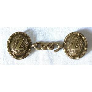 Zouave Officer's Double Plate Belt Buckle - Ii° Empire - XIX°.