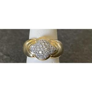 18k Gold Ring & 40 Diamonds - XX°- Eagle Head Poincon-