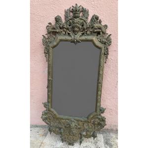 Antique Mirror Bronze Made In The Faubourg Paris Region