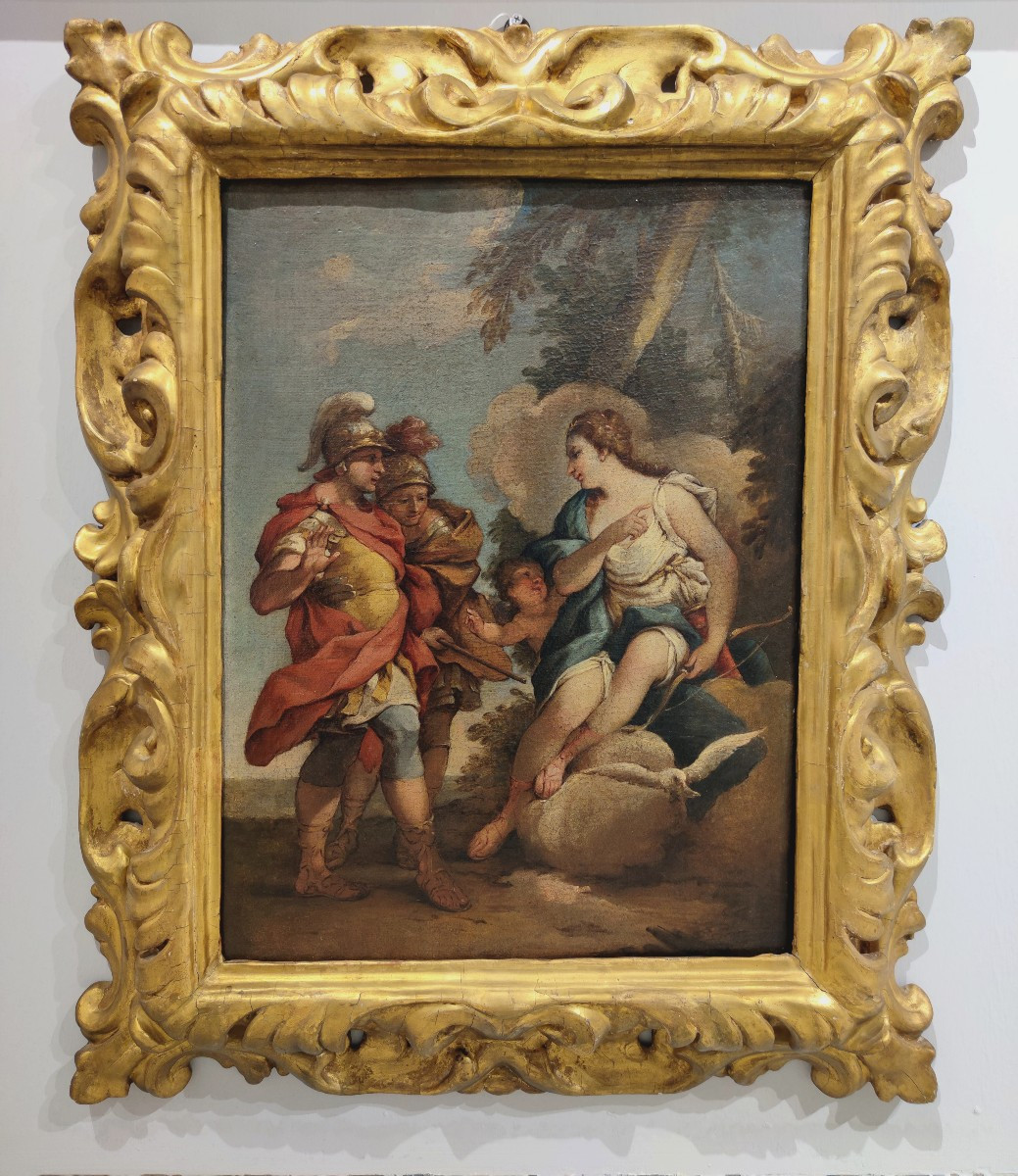Venere cacciatrice appare ad Enea e Acatone