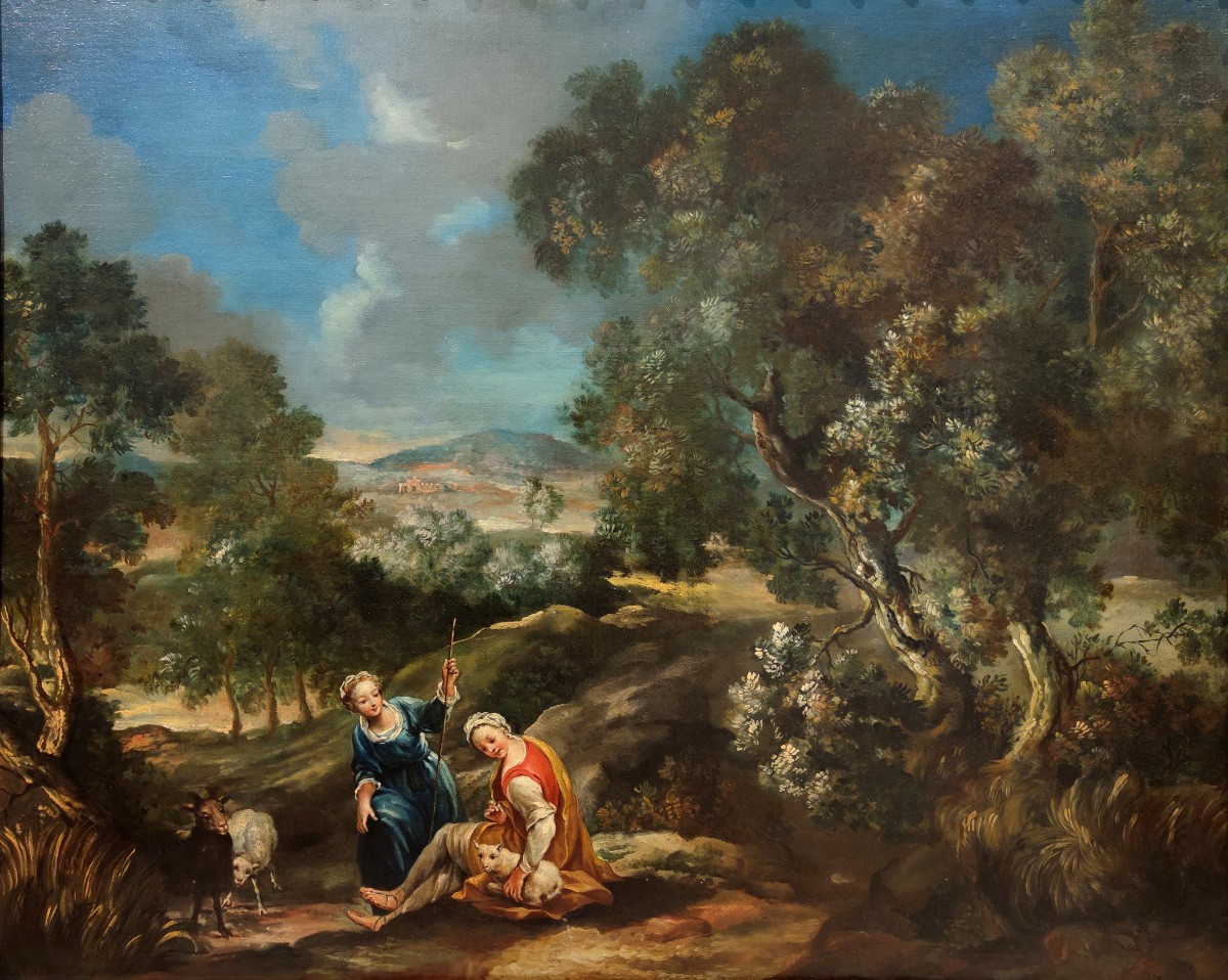 Paesaggio con pastorelle 