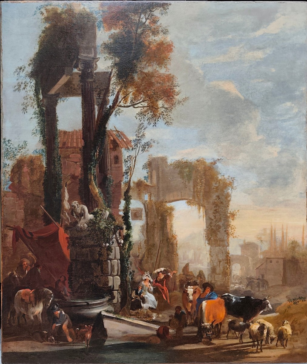 Paesaggio con rovine e personaggi -photo-2