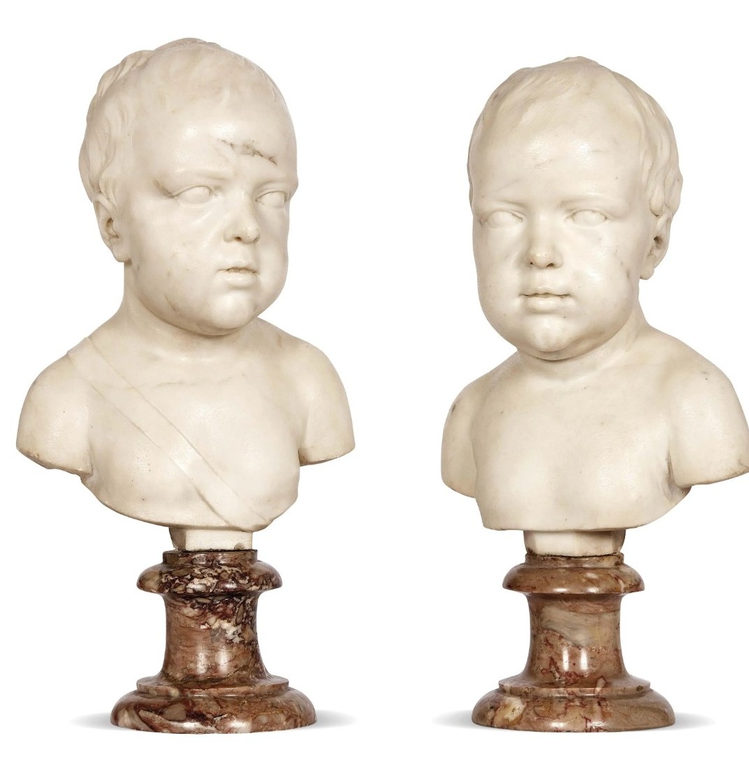 Coppia di busto in marmo 