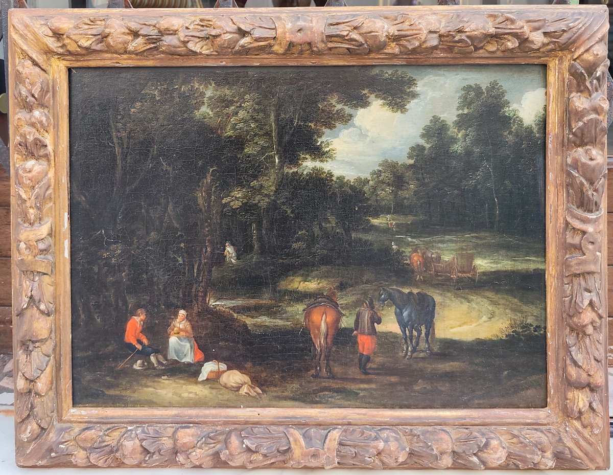 Paesaggio fiammingo con personaggi 