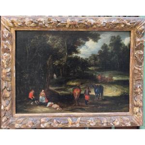 Paesaggio con personaggi 