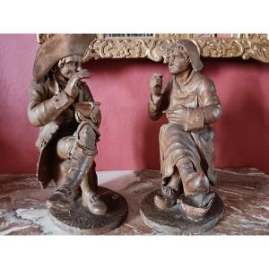 Terracotta Sculptures In Pair Very Early Nineteenth Time