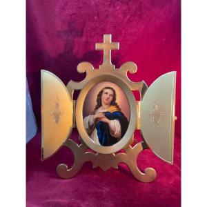 Virgin Painted Porcelain Bedside Oratory