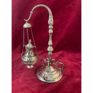 Censer And Miniature Censer Holder In Silver