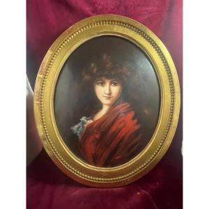 Young Girl Porcelain Painting