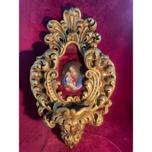 Benitier Bois Dore Baroque