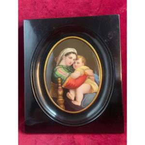 Virgin In The Chair Painted Porcelain