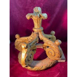 Old Golden Wood Bed Canopy