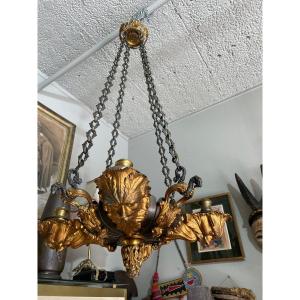 Lustre Bronze Dore Restauration
